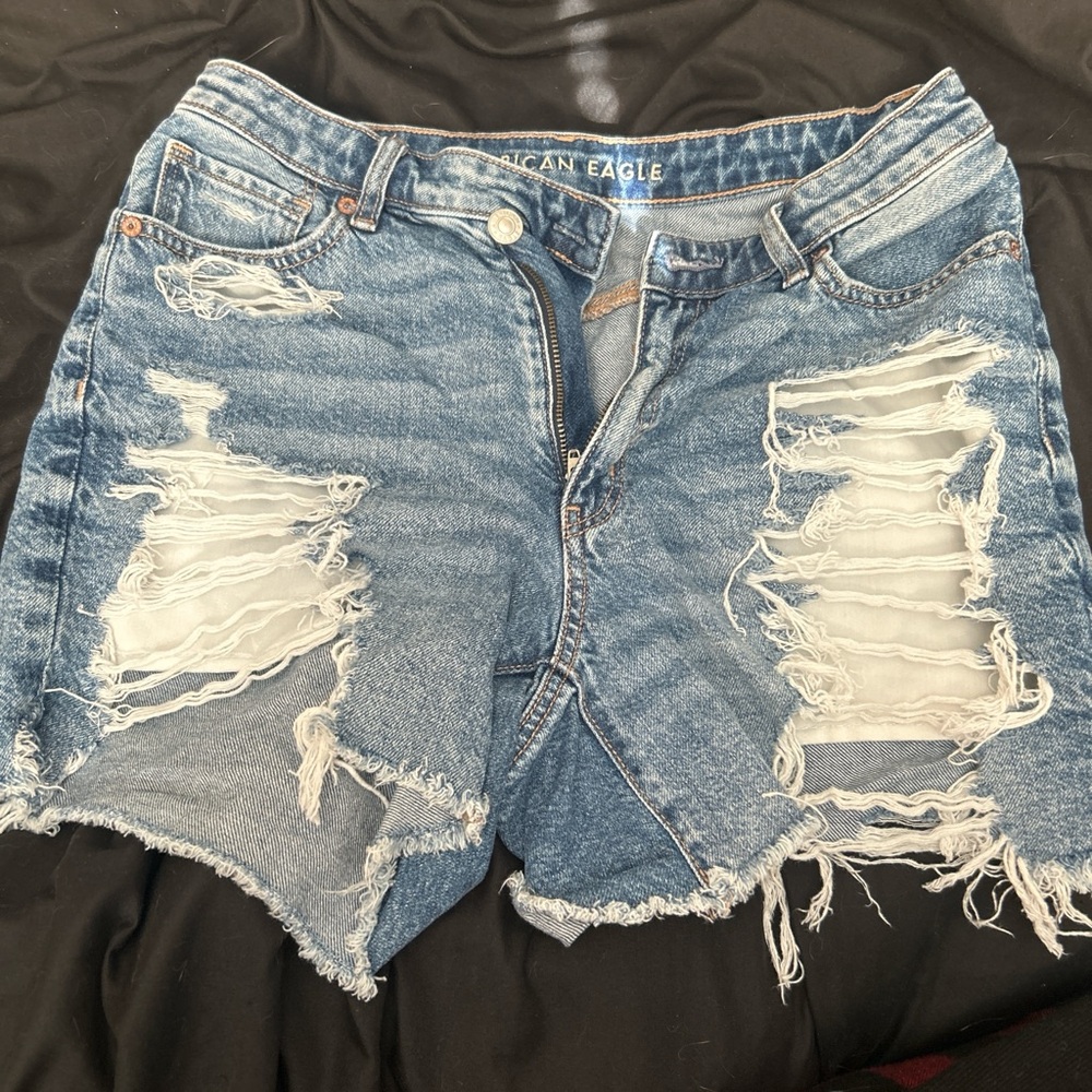 American Eagle Outfitters Distressed Blue Jean Shorts